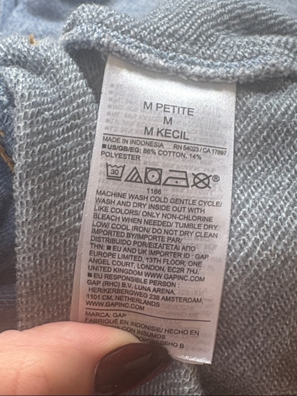 💛 GAP Light Blue Wide-Leg Jean Sweatpants - Picture 8 of 10